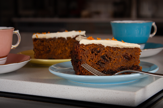 Carrot cake on a plate