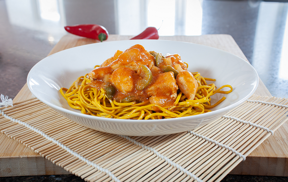 A bowl of Sweet and Sour Chicken